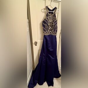 Jovani Navy Blue Women’s Dress size 12 with Beadwork